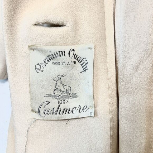Vintage 50s 100% Cashmere Mink Fur Collar Swing Pea Coat Luxury Like Lilli Ann M - Picture 3 of 11